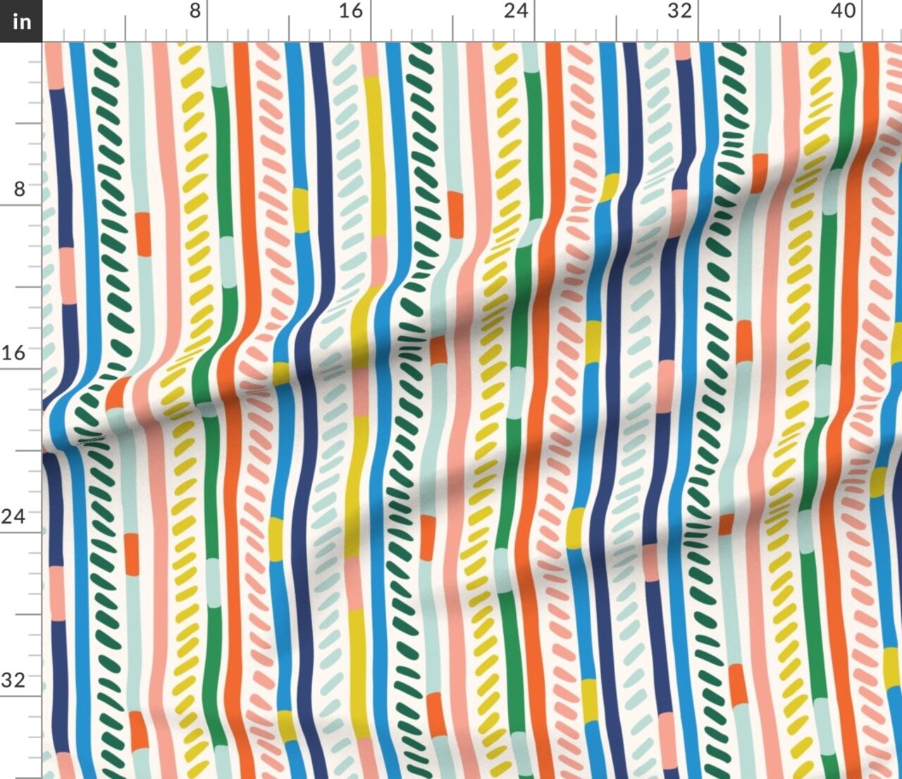 Rainbow Bright Bold Colorful Mixed Print Custom Printed Fabric by Spoonflower Various Fabrics by the Yard or Fat Quarter